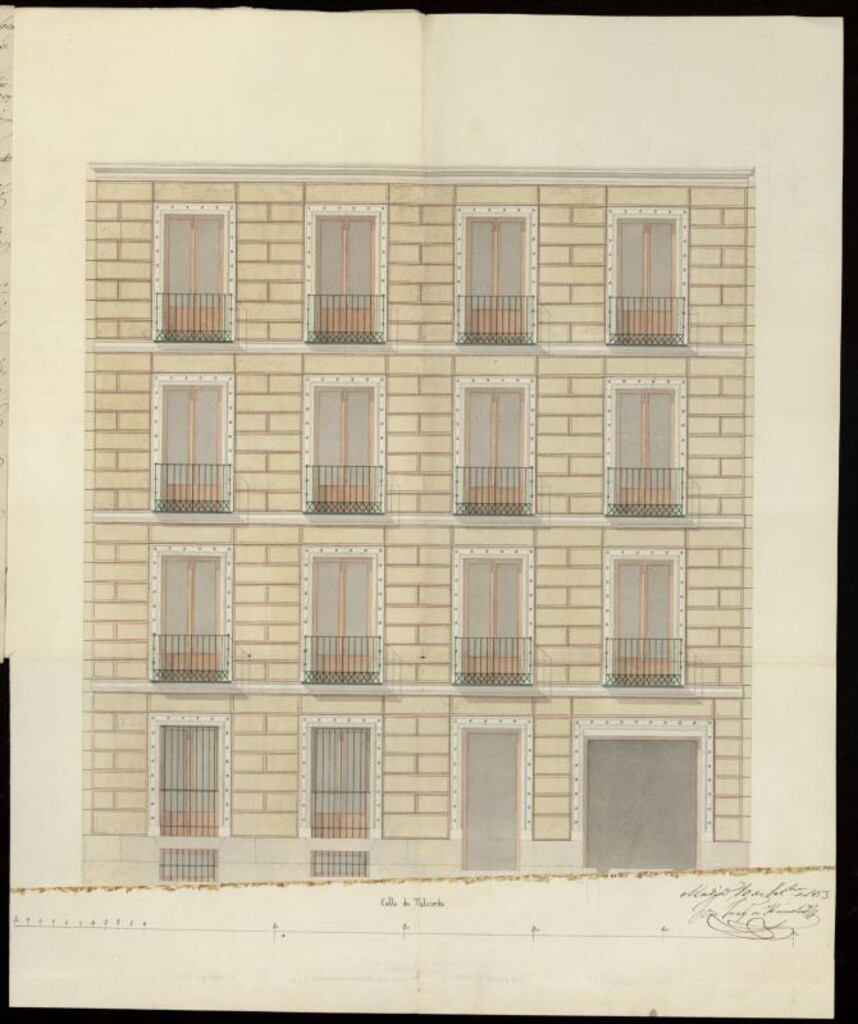 Miniatura de Licencia a D. Fernando García S. Pedro, para edificar de nueva planta la casa calle Valverde nº 35 (actual nº 45). (1853)