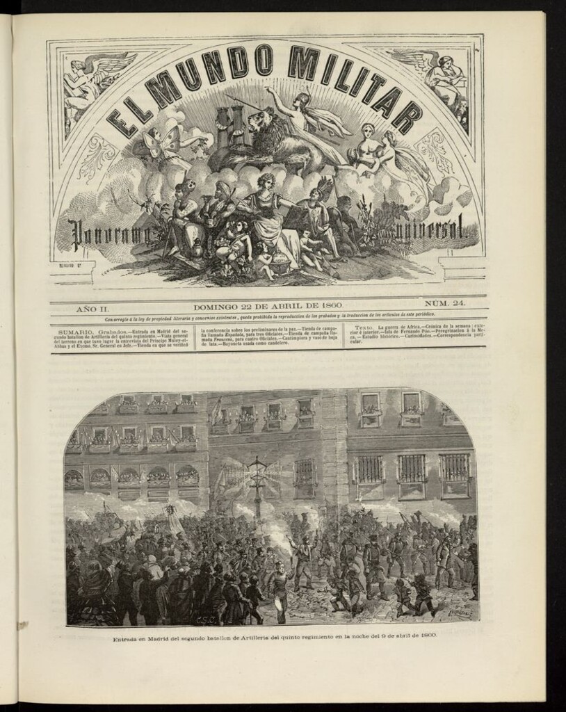 Miniatura de El Mundo Militar: panorama universal del 22 de abril de 1860