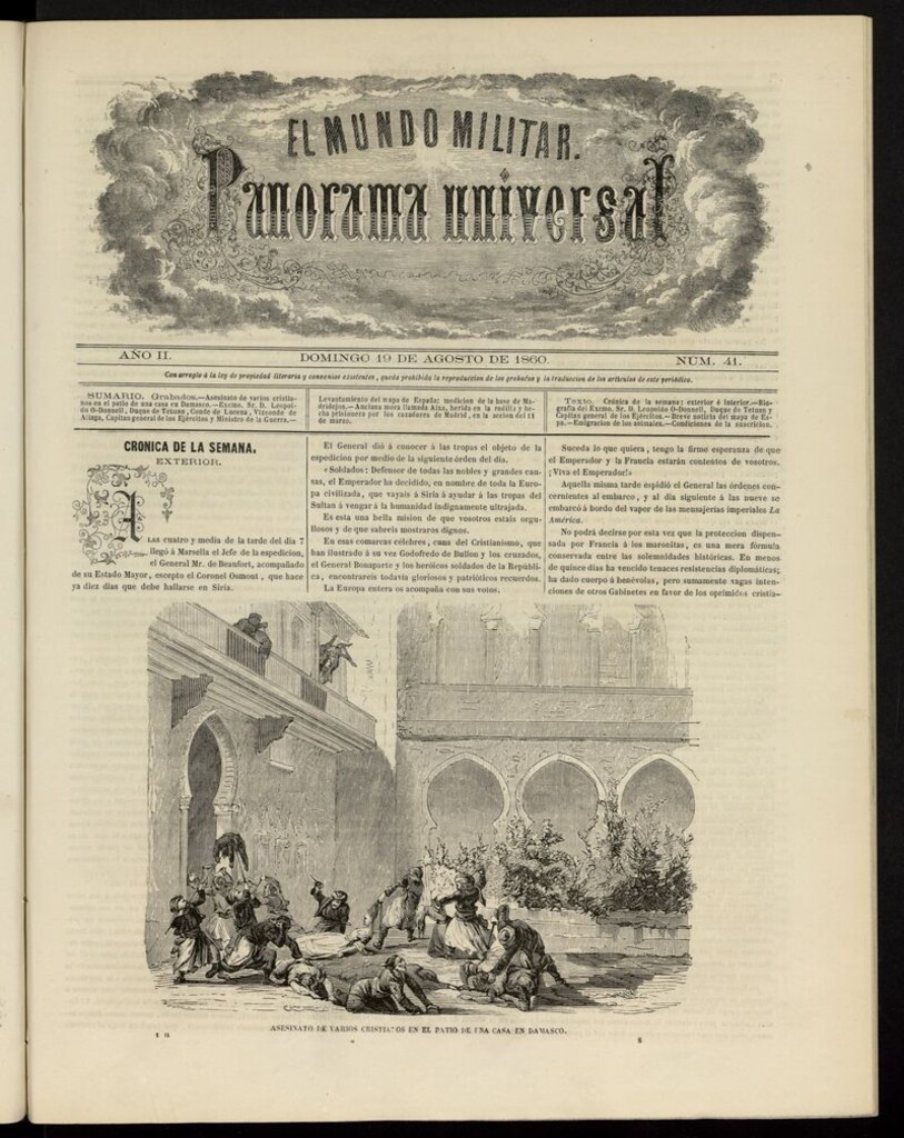 Miniatura de El Mundo Militar: panorama universal del 19 de agosto de 1860