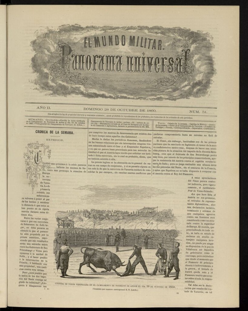 Miniatura de El Mundo Militar: panorama universal del 28 de octubre de 1860
