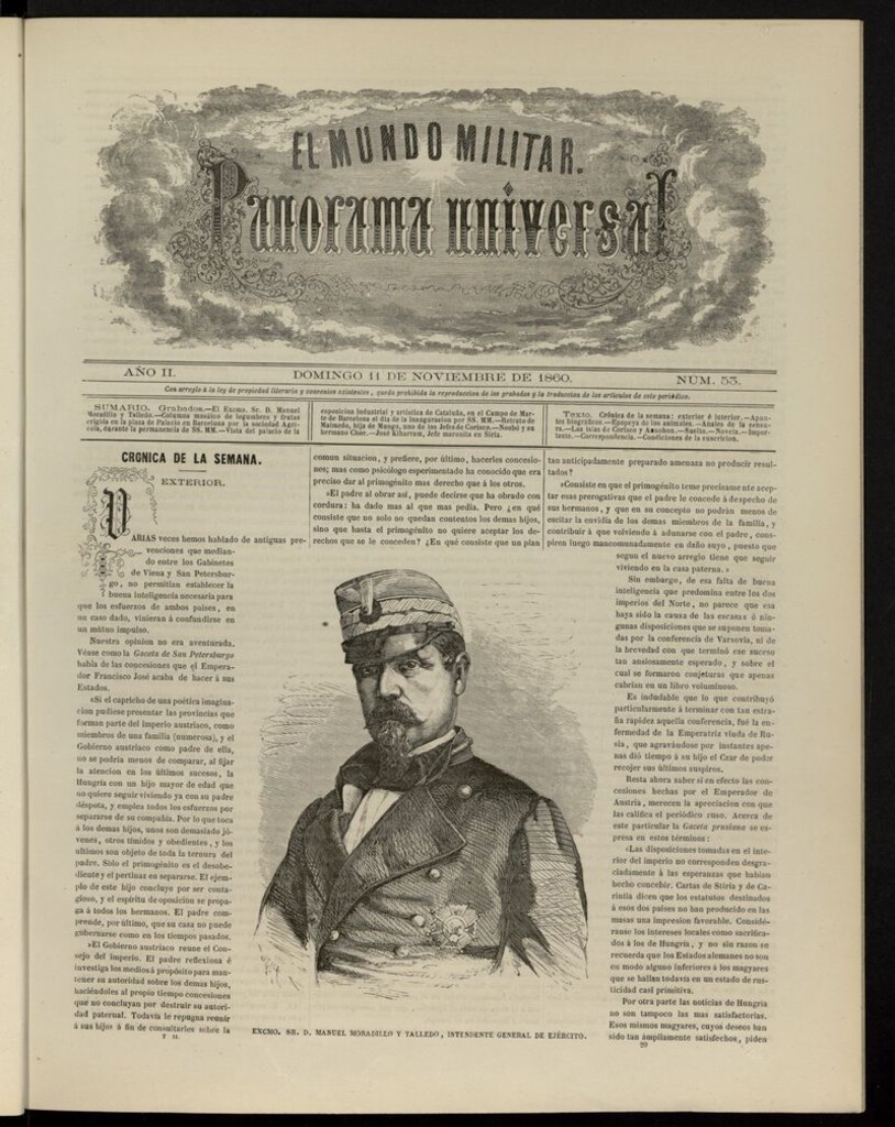 Miniatura de El Mundo Militar: panorama universal del 11 de noviembre de 1860