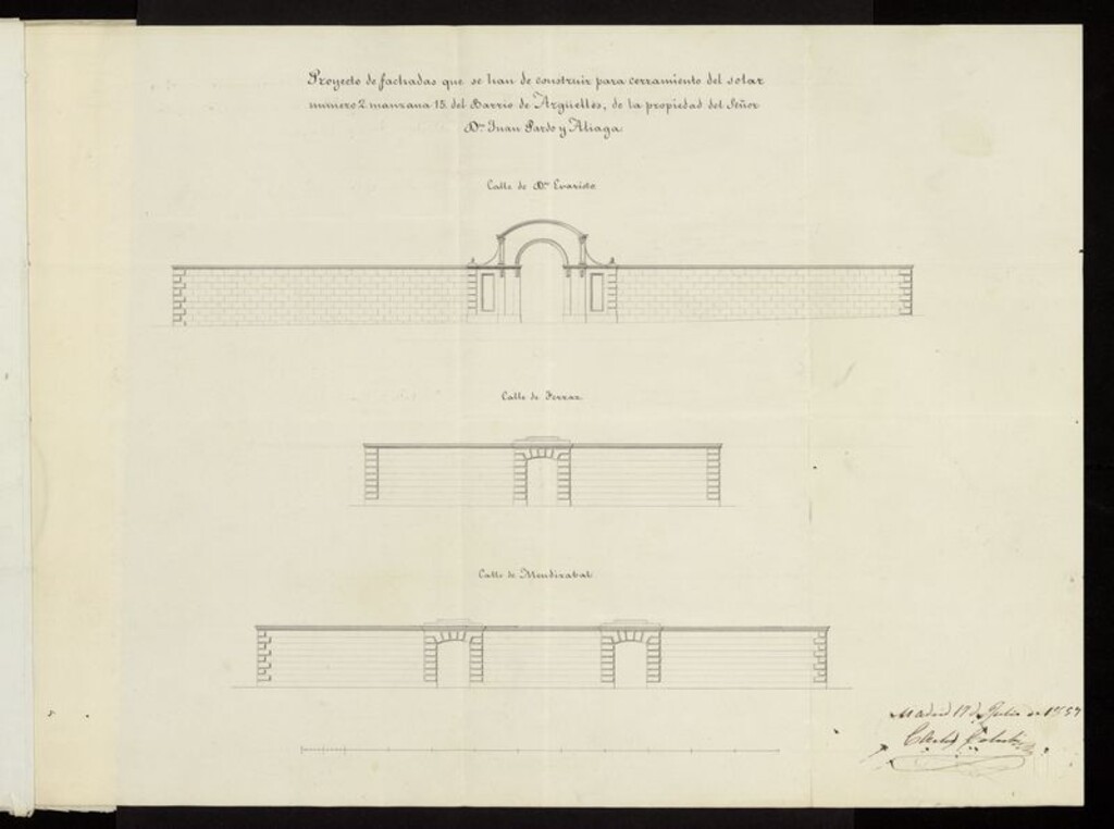 Miniatura de D. Juan Pardo y Aliaga, licencia para edificar en el Nuevo Barrio de Argüelles. (1857)