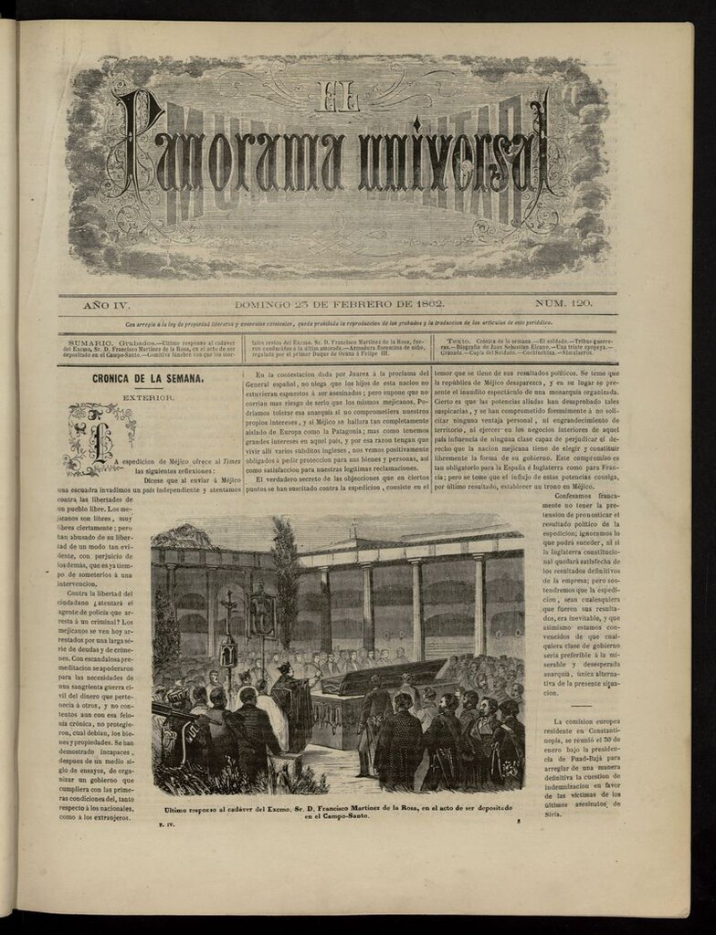 Miniatura de El Mundo Militar: panorama universal del 23 de febrero de 1862