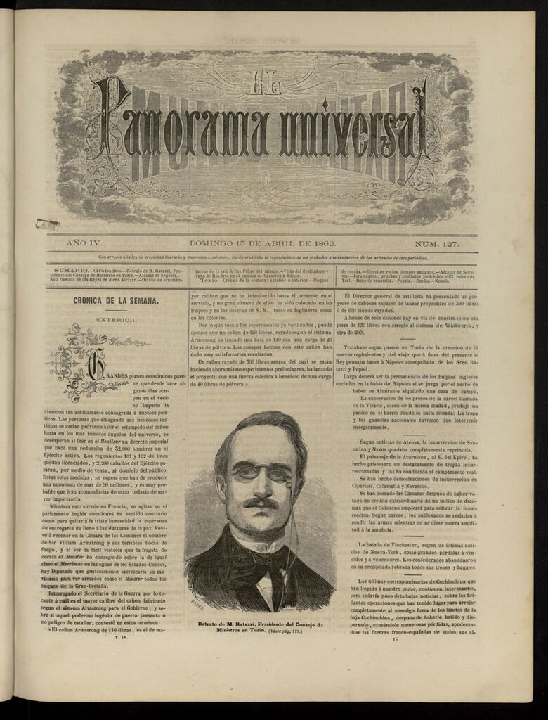 Miniatura de El Mundo Militar: panorama universal del 13 de abril de 1862