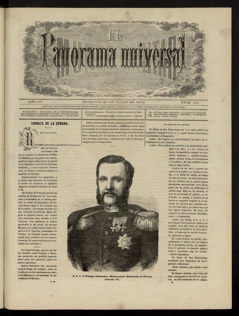 Miniatura de El Mundo Militar: panorama universal del 20 de julio de 1862