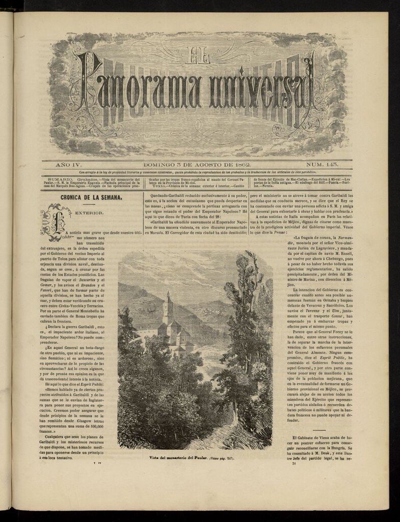Miniatura de El Mundo Militar: panorama universal del 3 de agosto de 1862