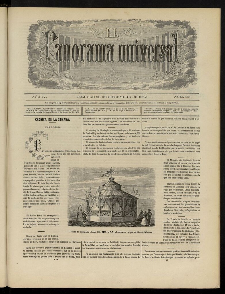 Miniatura de El Mundo Militar: panorama universal del 28 de septiembre de 1862