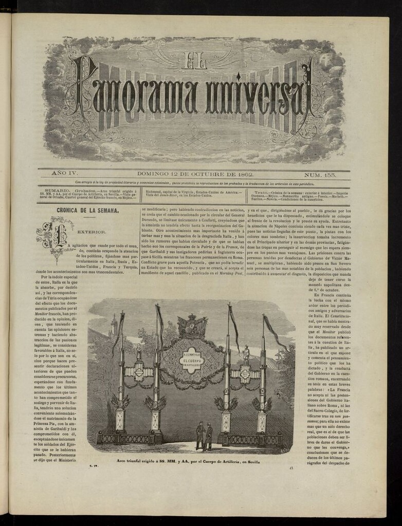 Miniatura de El Mundo Militar: panorama universal del 12 de octubre de 1862