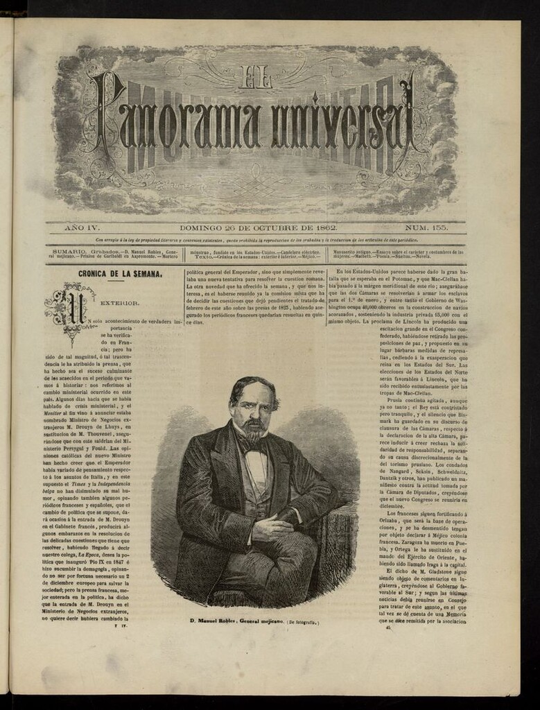 Miniatura de El Mundo Militar: panorama universal del 26 de octubre de 1862