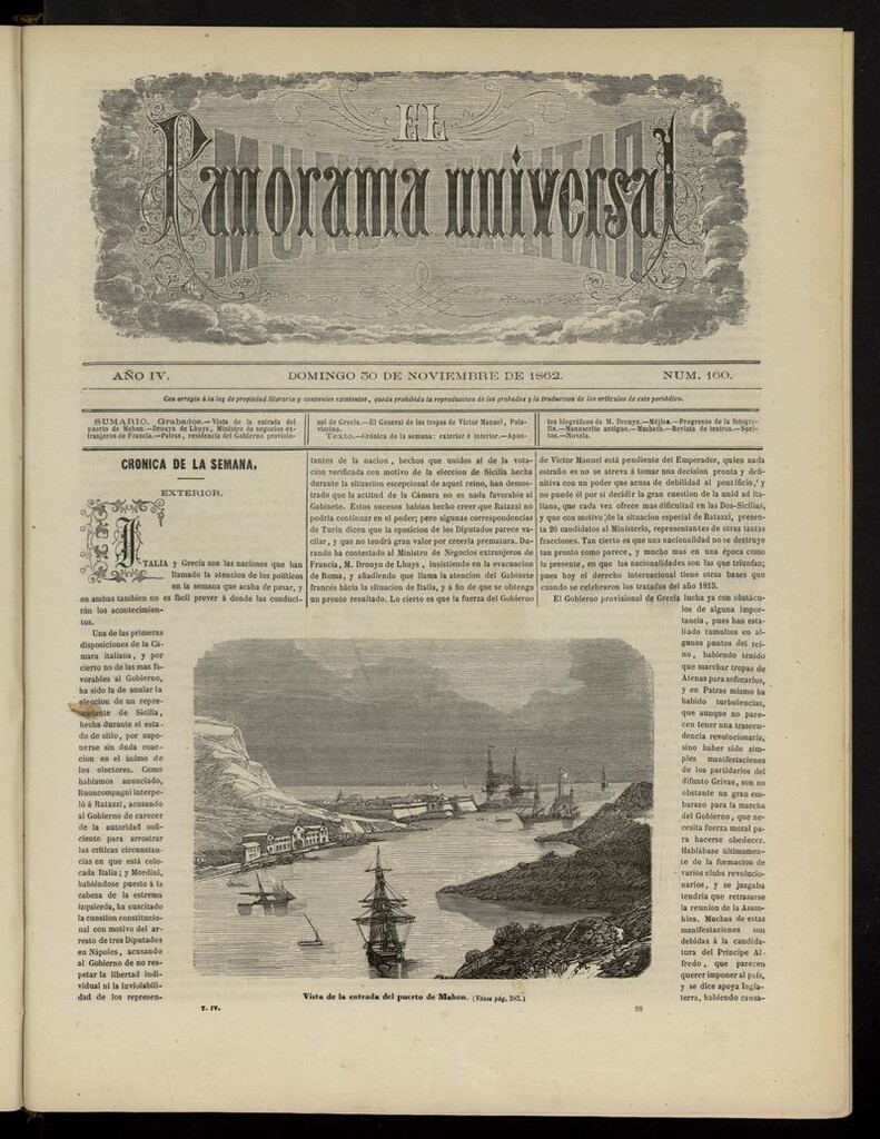 Miniatura de El Mundo Militar: panorama universal del 30 de noviembre de 1862