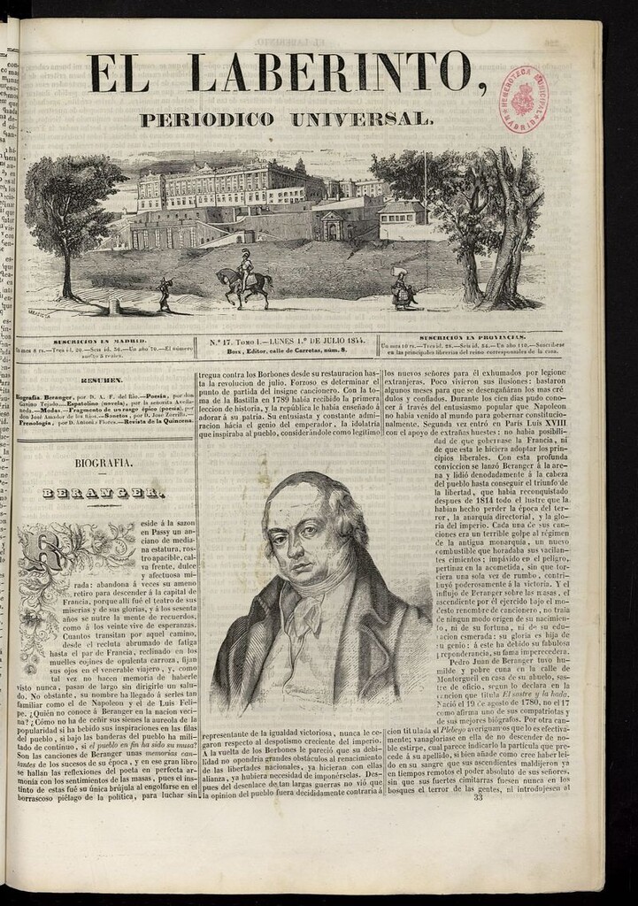 Miniatura de El Laberinto: periódico universal del 1 julio de 1844