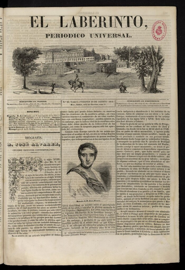 Miniatura de El Laberinto: periódico universal del 16 de agosto de 1844