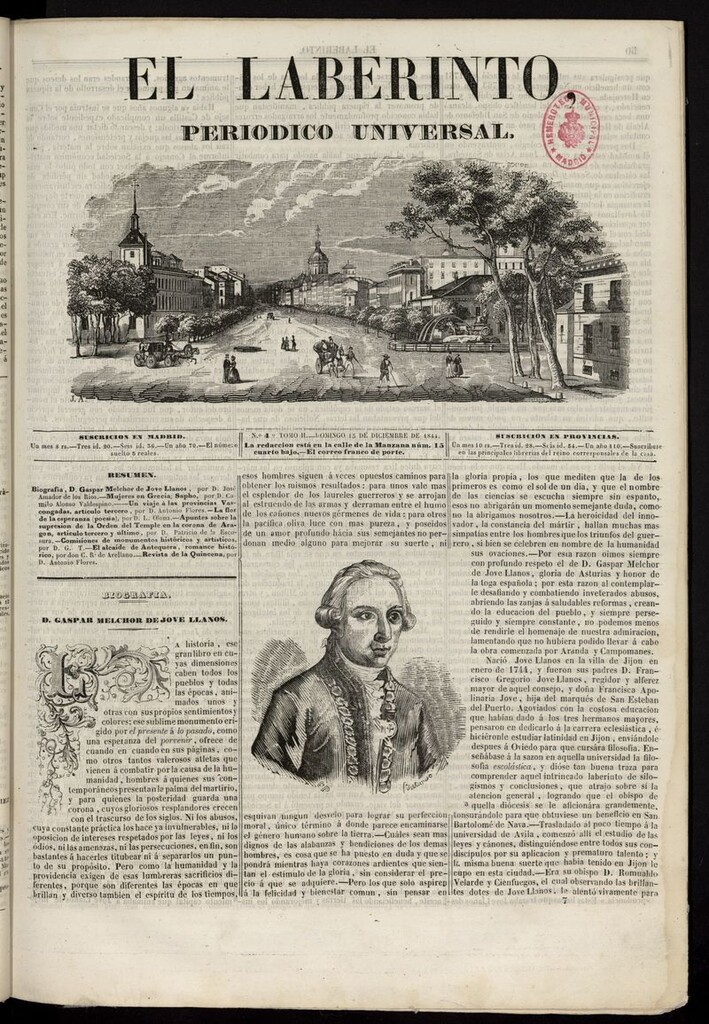 Miniatura de El Laberinto: periódico universal del 15 de diciembre de 1844