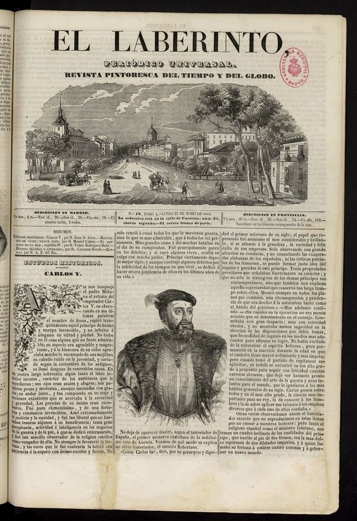Miniatura de El Laberinto: periódico universal del 23 de junio de 1845