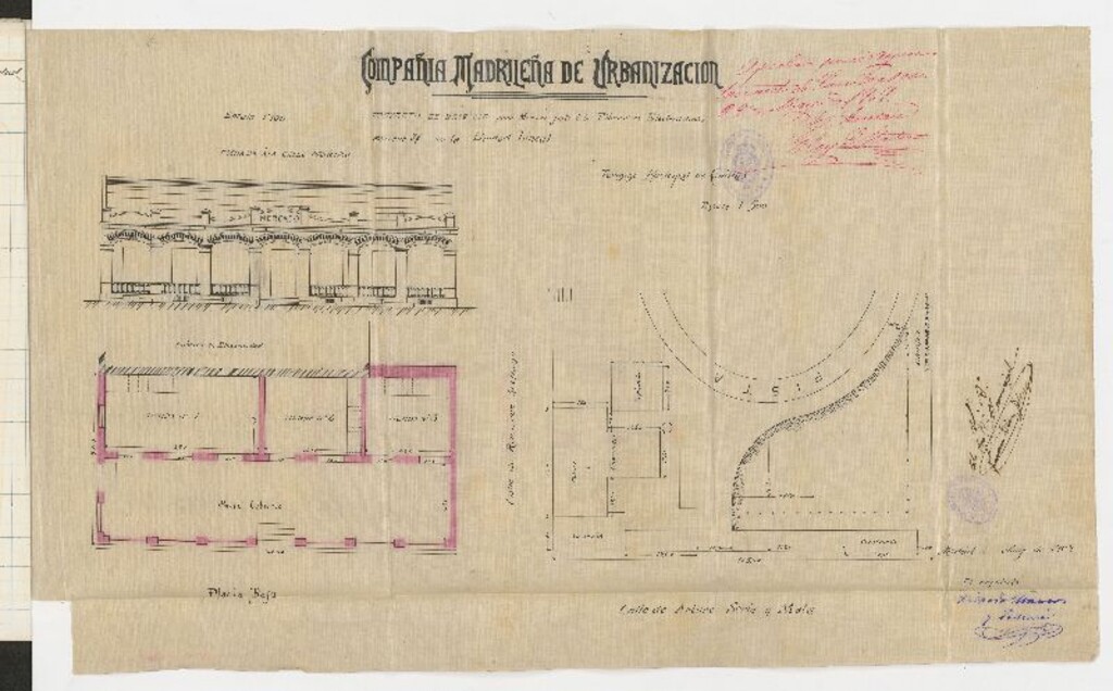 Miniatura de Solicitud de licencia de construcción por D. Ricardo Marcos y Bausá para la construcción de un mercado en la manzana 87 de la Ciudad Lineal