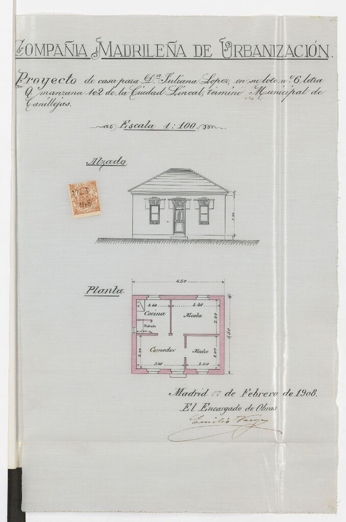 Miniatura de Solicitud de licencia por Emilio Vargas para construir en la manzana 102 de la Ciudad Lineal