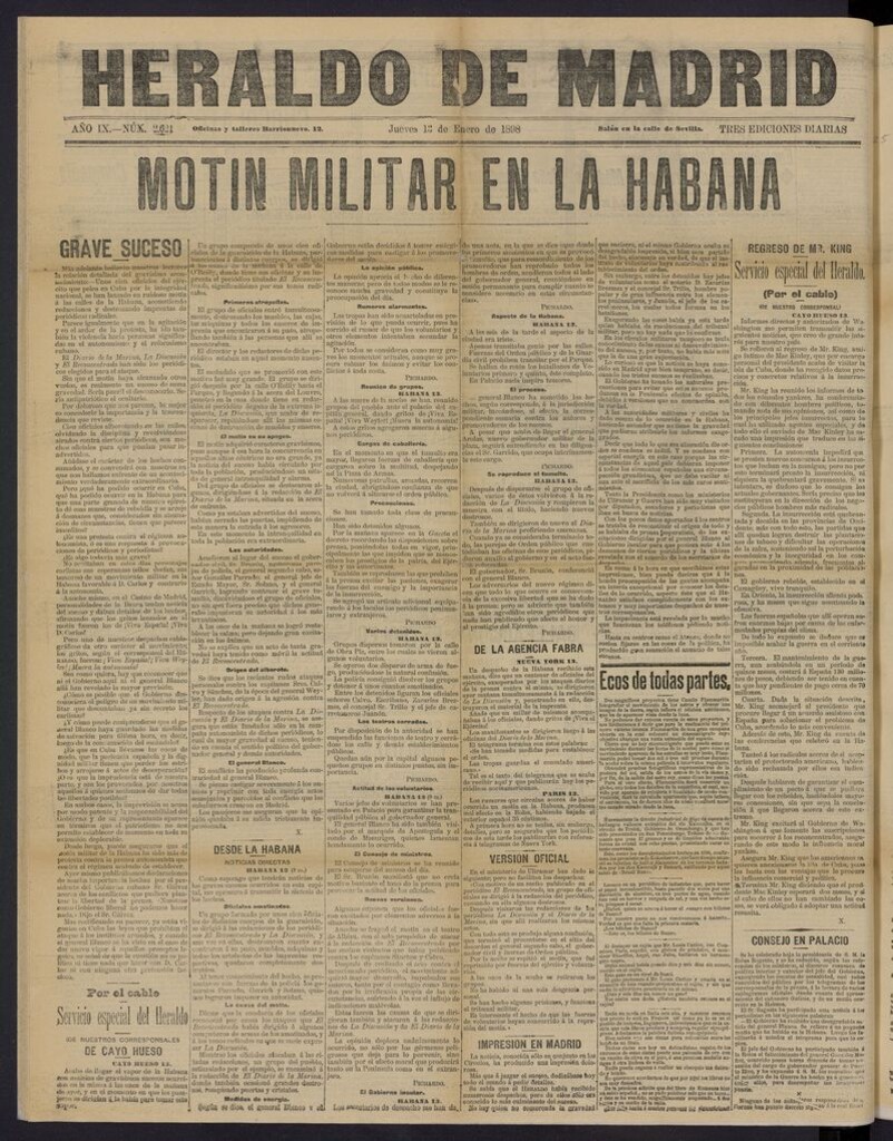 Miniatura de El Heraldo de Madrid: diario independiente del 13 de enero de 1898