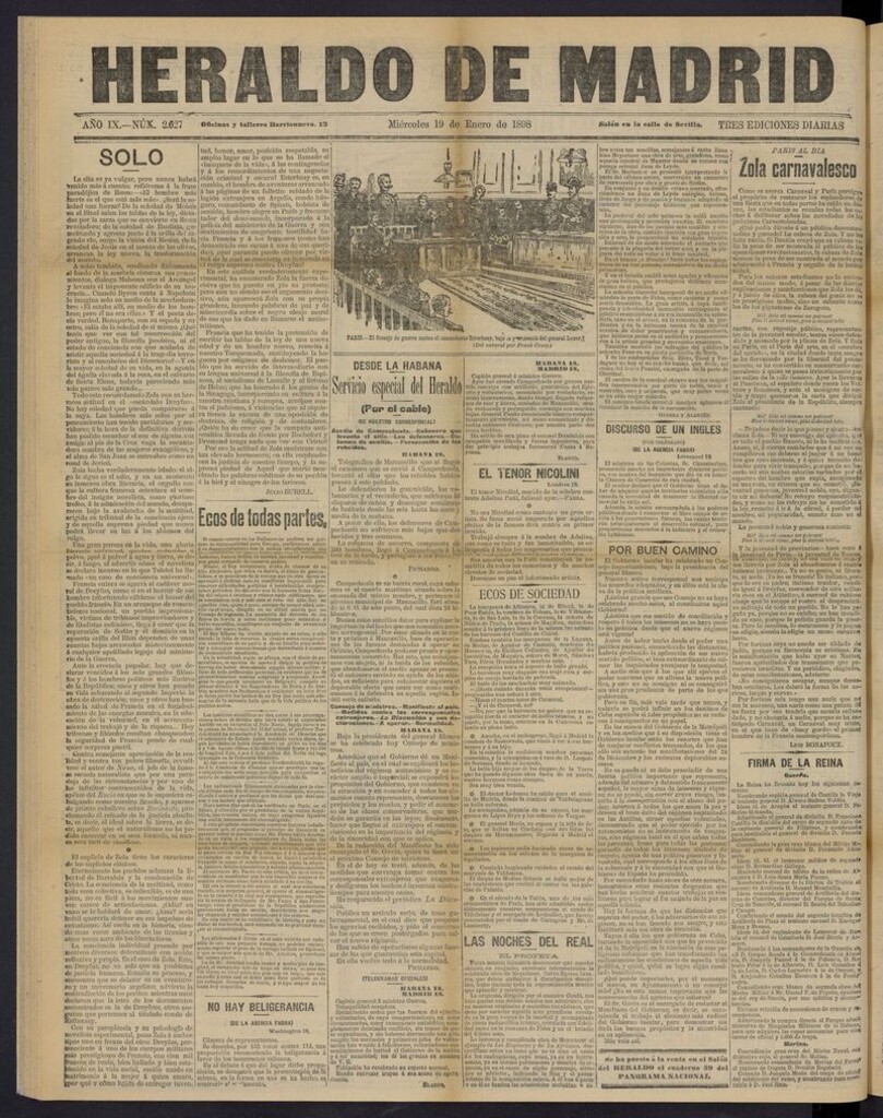 Miniatura de El Heraldo de Madrid: diario independiente del 19 de enero de 1898