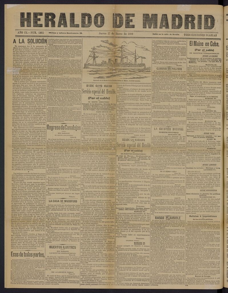 Miniatura de El Heraldo de Madrid: diario independiente del 27 de enero de 1898