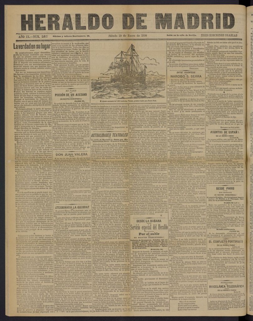 Miniatura de El Heraldo de Madrid: diario independiente del 29 de enero de 1898