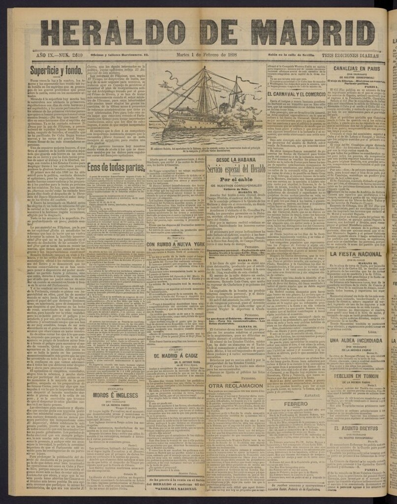 Miniatura de El Heraldo de Madrid: diario independiente del 1 de febrero de 1898