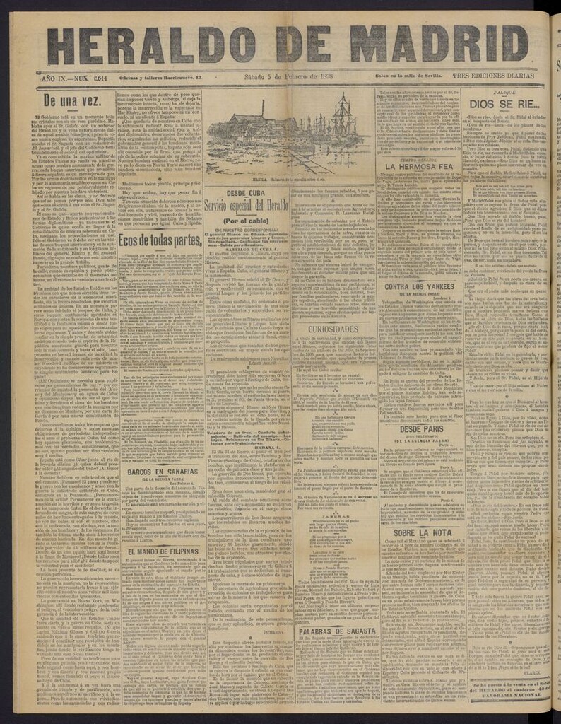 Miniatura de El Heraldo de Madrid: diario independiente del 5 de febrero de 1898