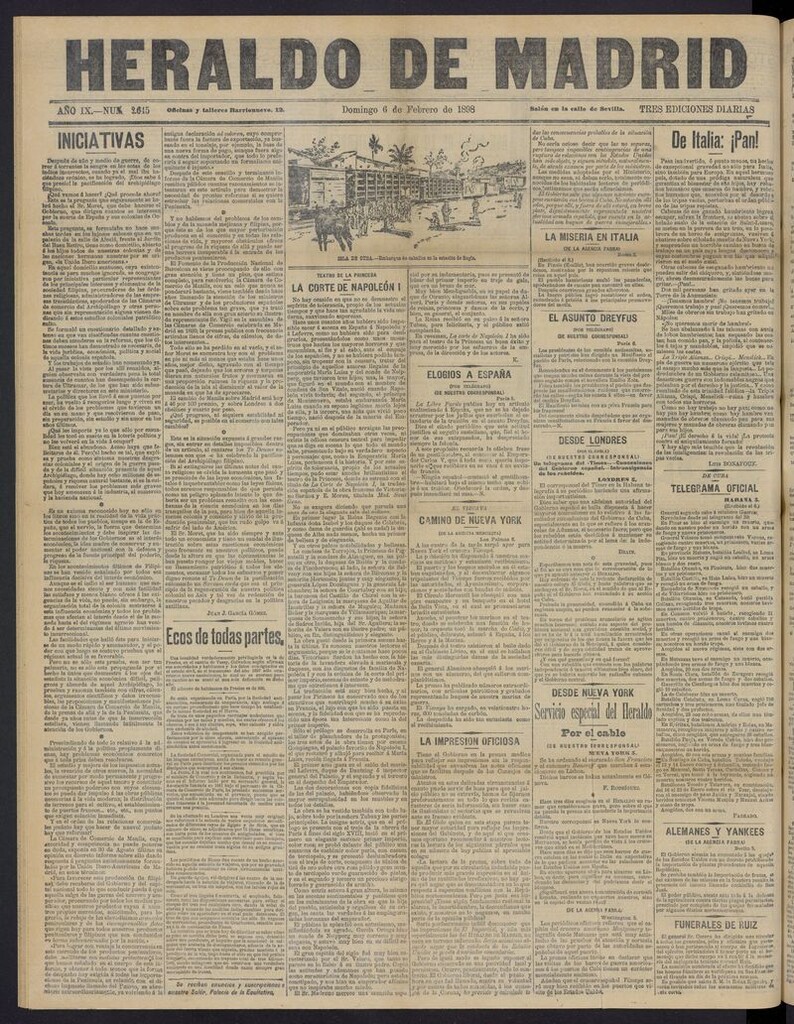 Miniatura de El Heraldo de Madrid: diario independiente del 6 de febrero de 1898