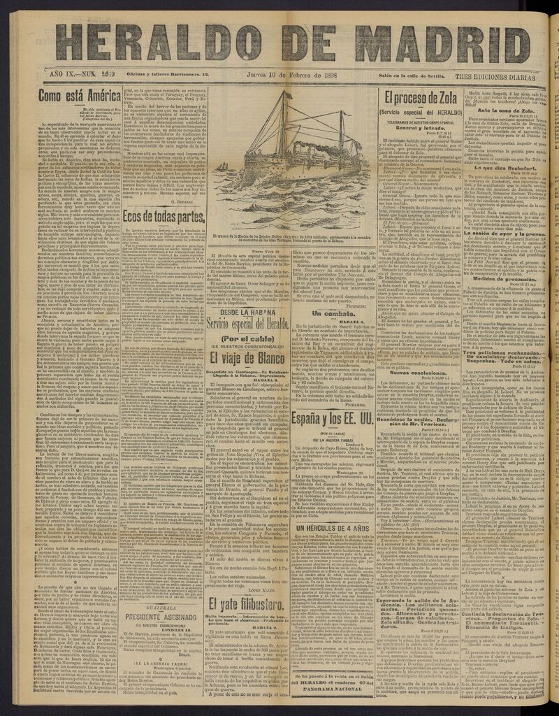 Miniatura de El Heraldo de Madrid: diario independiente del 10 de febrero de 1898