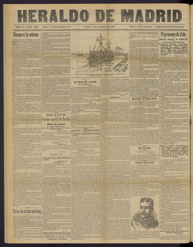 Miniatura de El Heraldo de Madrid: diario independiente del 11 de febrero de 1898