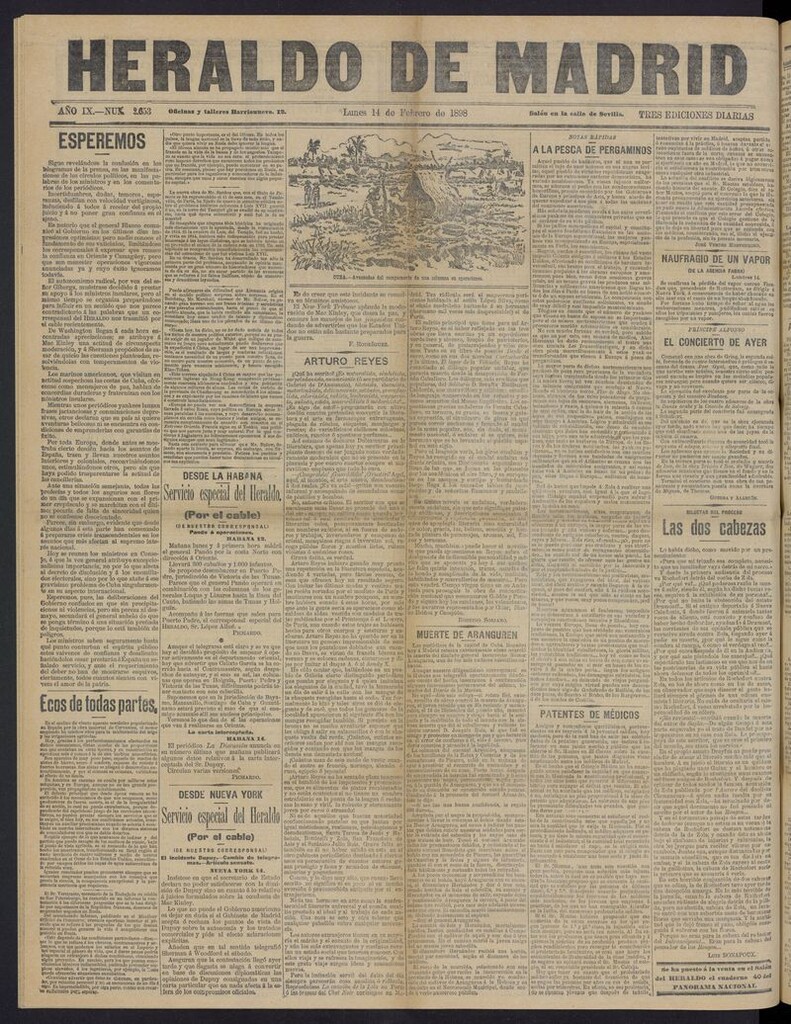 Miniatura de El Heraldo de Madrid: diario independiente del 14 de febrero de 1898