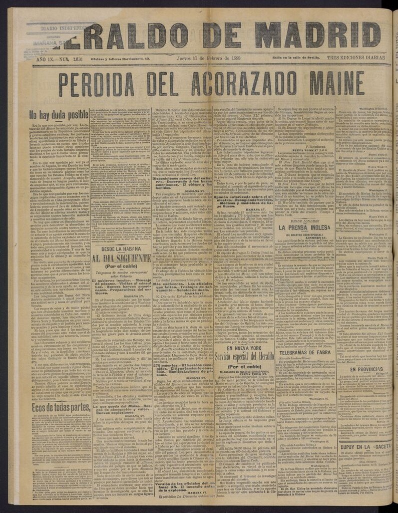 Miniatura de El Heraldo de Madrid: diario independiente del 17 de febrero de 1898