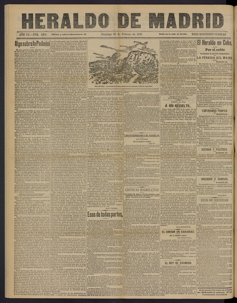 Miniatura de El Heraldo de Madrid: diario independiente del 20 de febrero de 1898