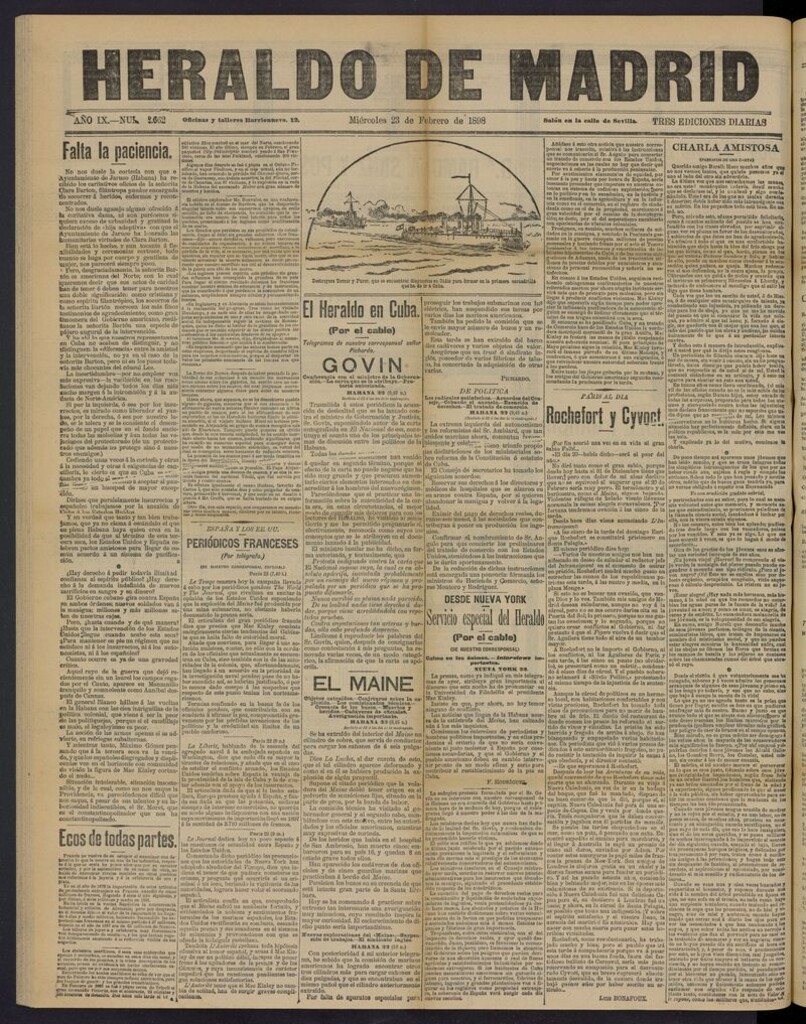 Miniatura de El Heraldo de Madrid: diario independiente del 23 de febrero de 1898