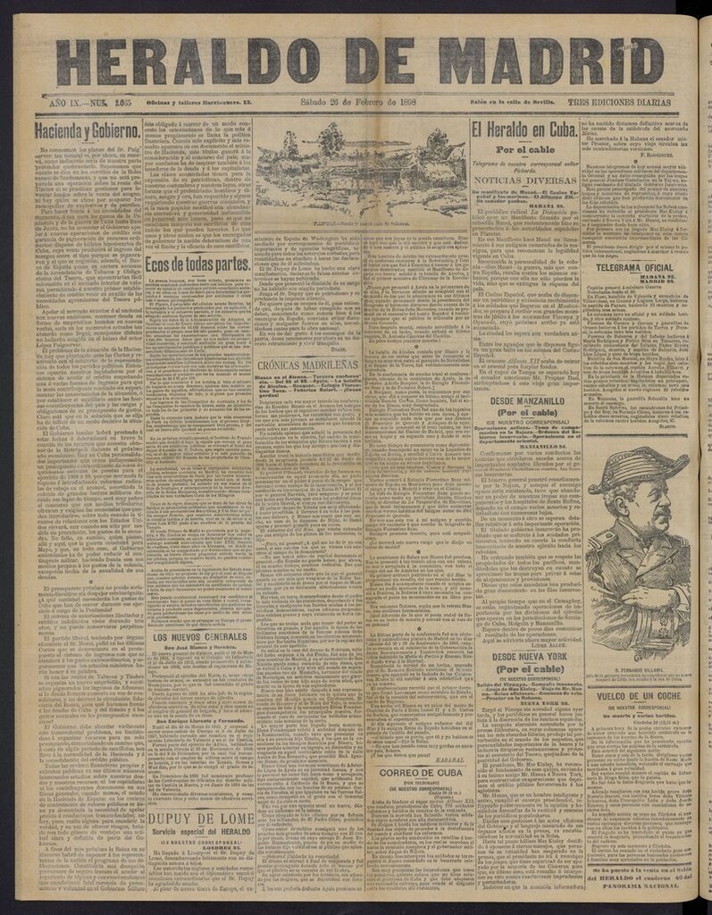 Miniatura de El Heraldo de Madrid: diario independiente del 26 de febrero de 1898