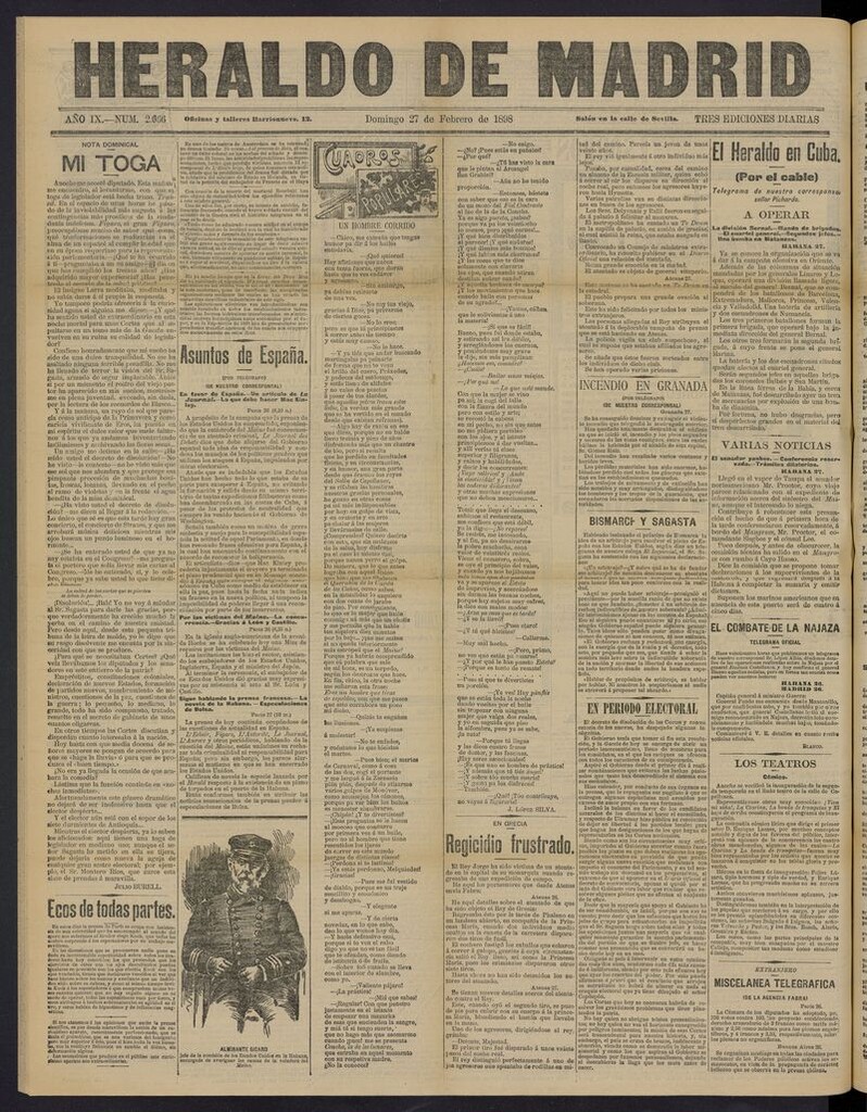Miniatura de El Heraldo de Madrid: diario independiente del 27 de febrero de 1898