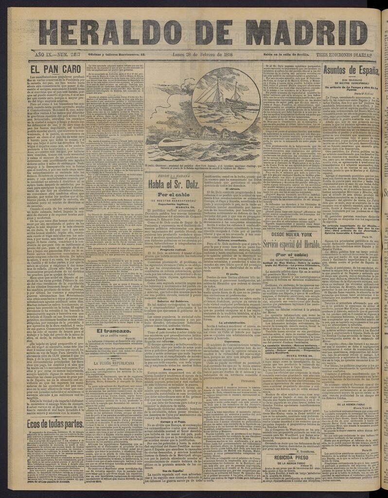 Miniatura de El Heraldo de Madrid: diario independiente del 28 de febrero de 1898
