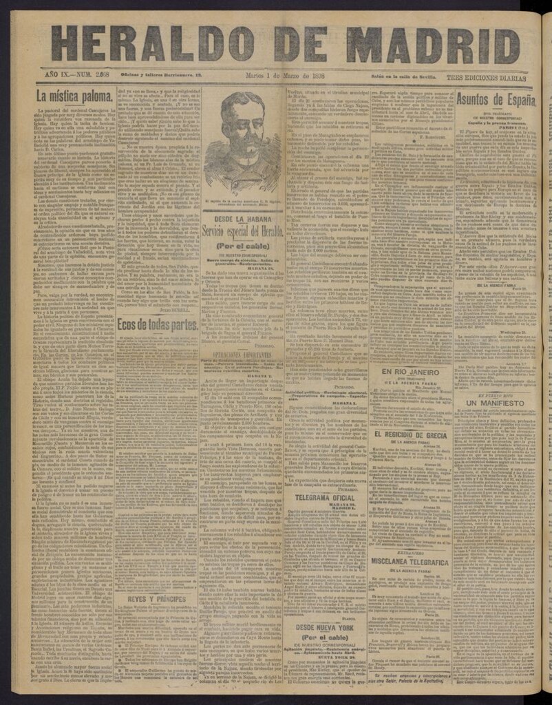 Miniatura de El Heraldo de Madrid: diario independiente del 1 de marzo de 1898