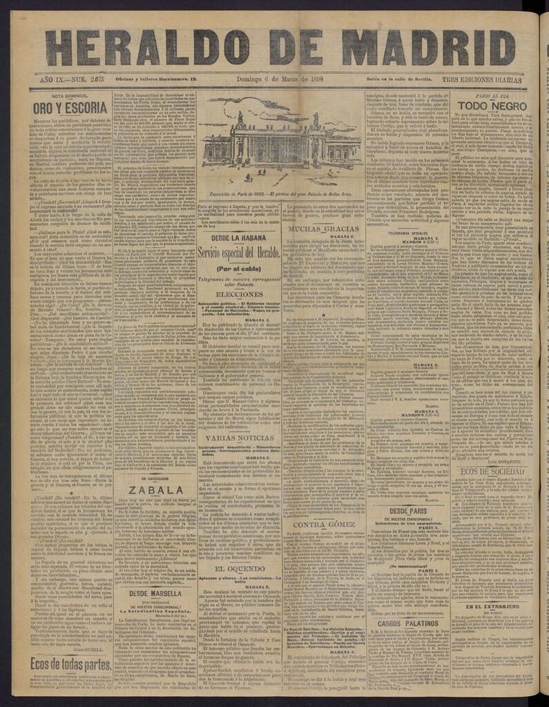 Miniatura de El Heraldo de Madrid: diario independiente del 6 de marzo de 1898