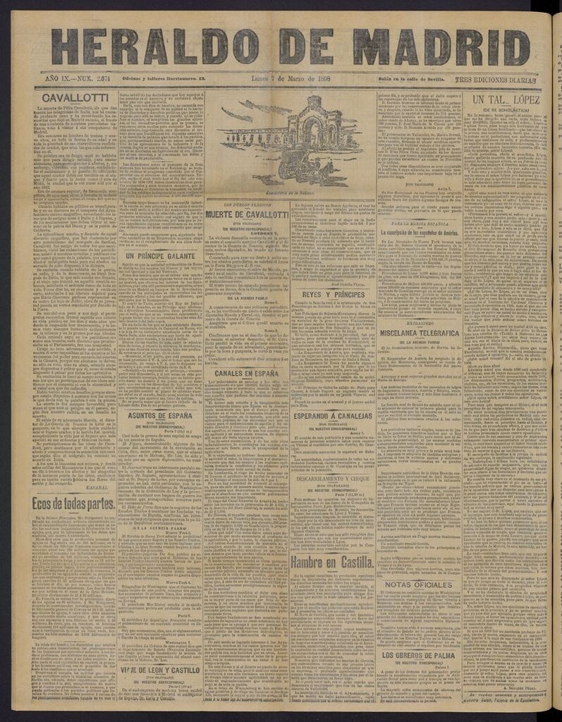 Miniatura de El Heraldo de Madrid: diario independiente del 7 de marzo de 1898