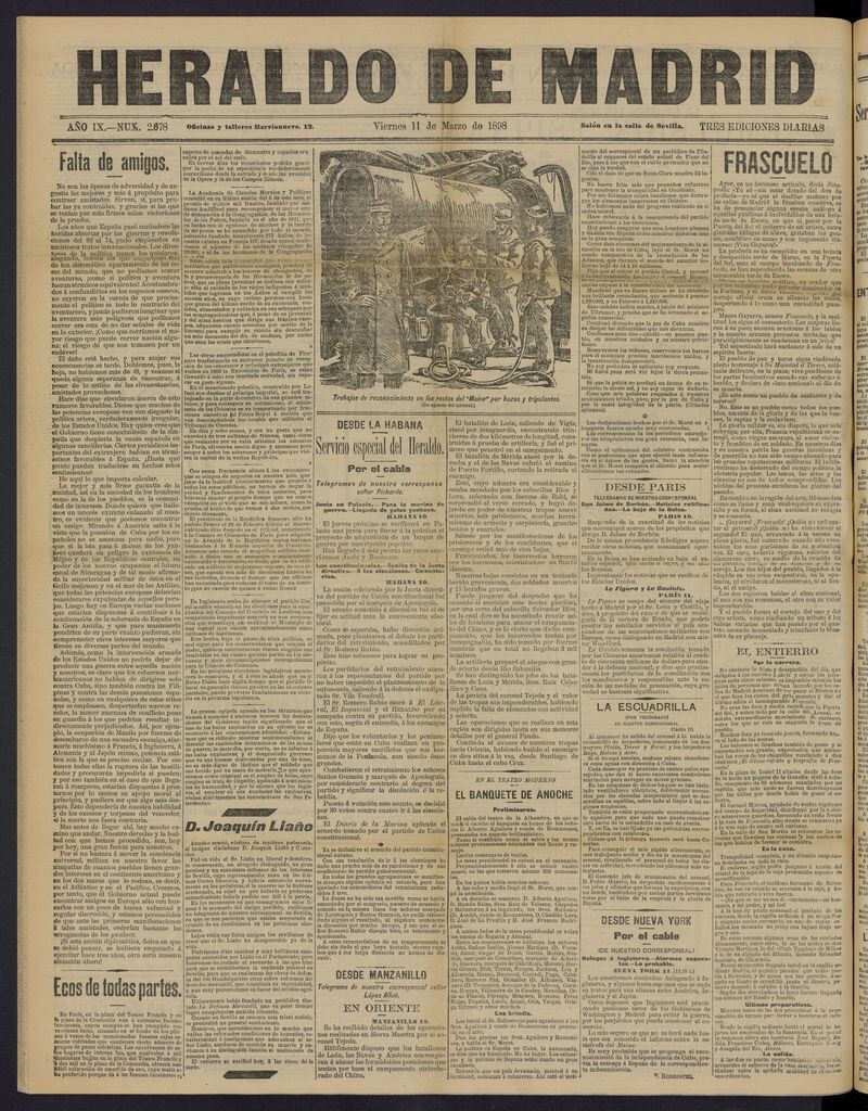 Miniatura de El Heraldo de Madrid: diario independiente del 11 de marzo de 1898