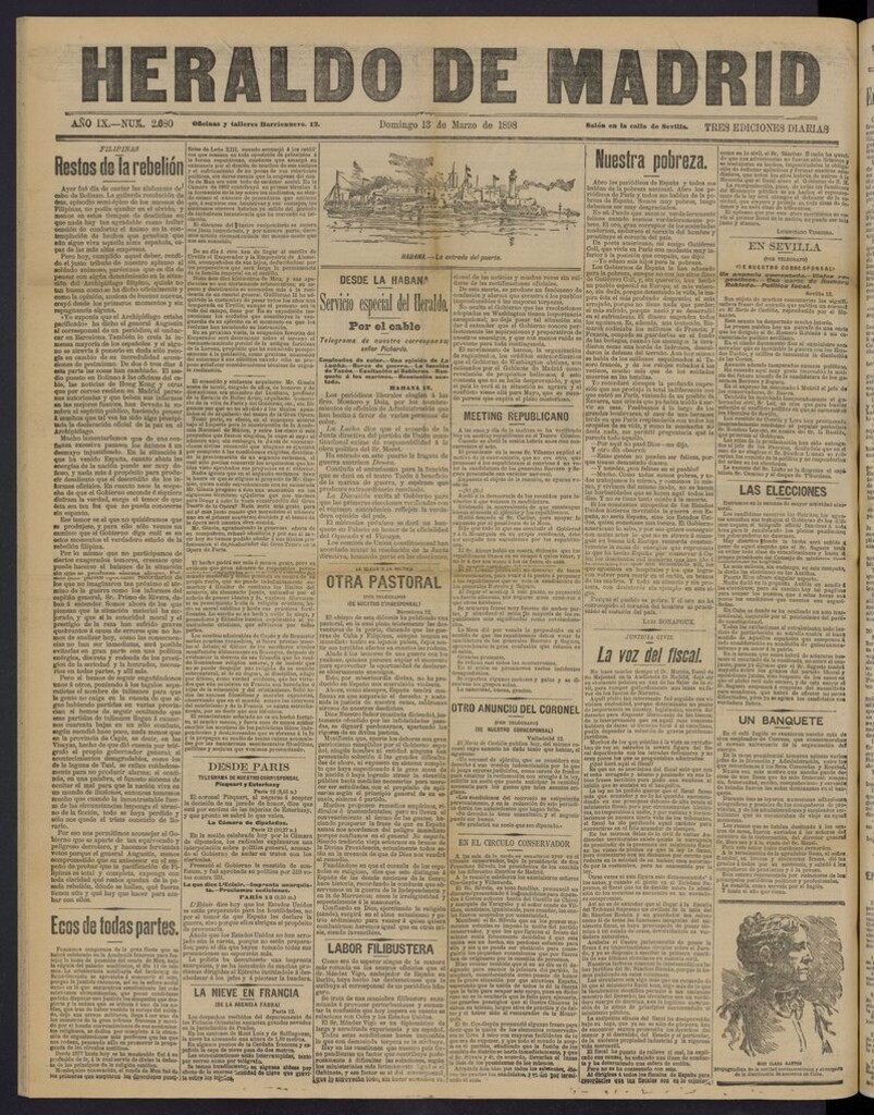Miniatura de El Heraldo de Madrid: diario independiente del 13 de marzo de 1898