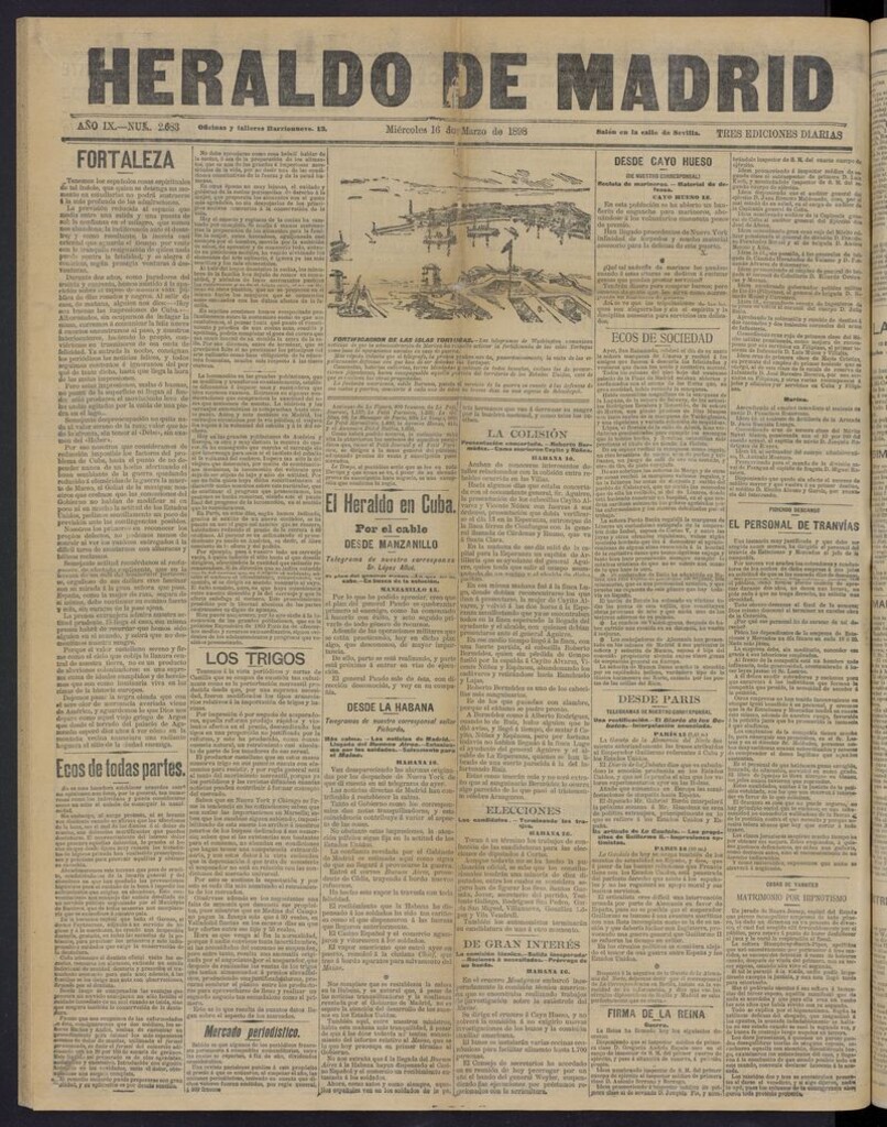 Miniatura de El Heraldo de Madrid: diario independiente del 16 de marzo de 1898