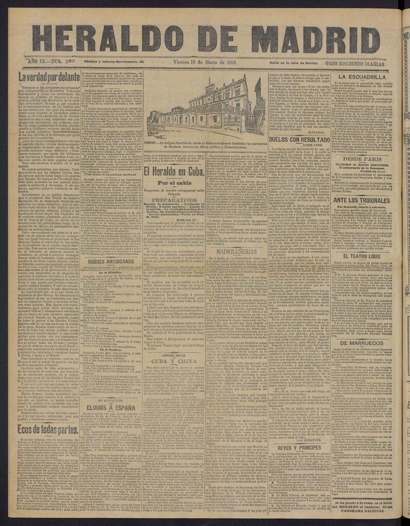 Miniatura de El Heraldo de Madrid: diario independiente del 18 de marzo de 1898