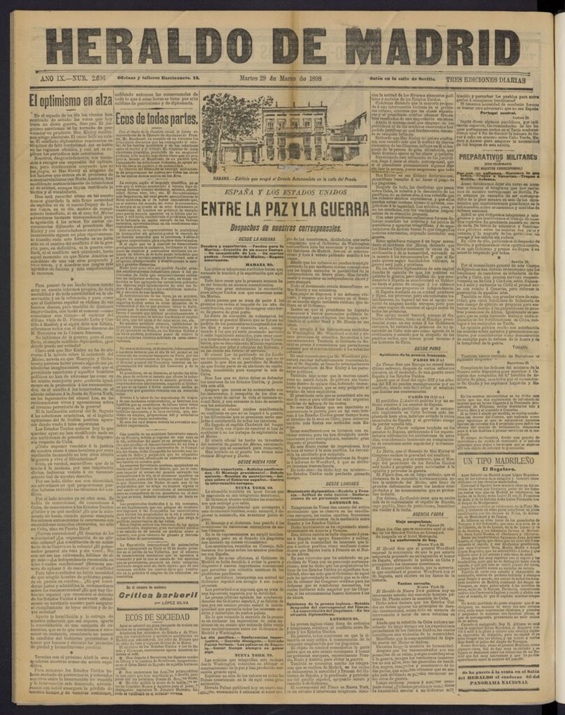 Miniatura de El Heraldo de Madrid: diario independiente del 29 de marzo de 1898