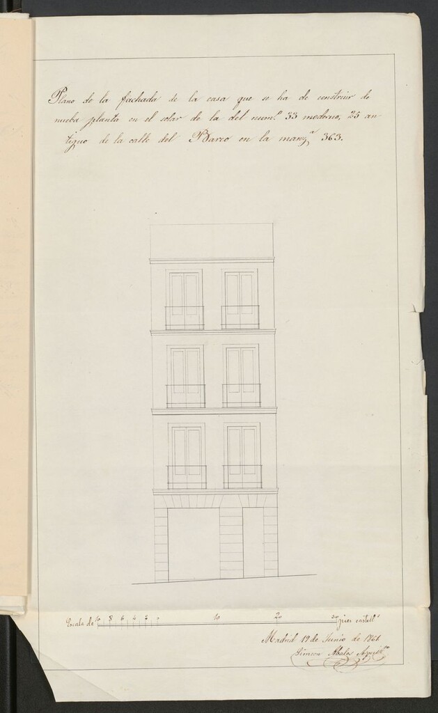 Miniatura de D. Rafael Alarcón, como encargado de la casa calle del Barco, nº 33, en solicitud de licencia para construirla de nueva planta.