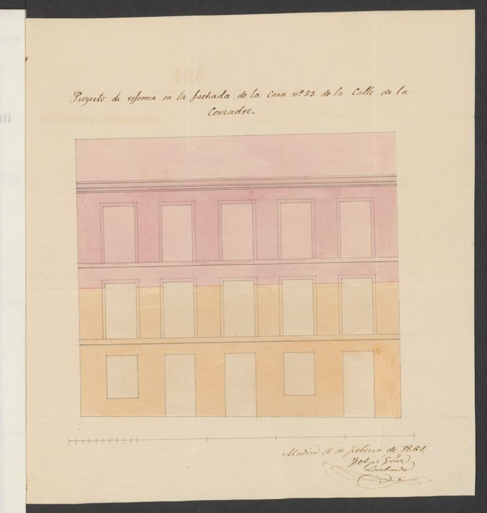 Miniatura de D. Andrés Mariscal, en solicitud de licencia para aumentar un piso 2º en la casa calle de la Comadre nº 53.