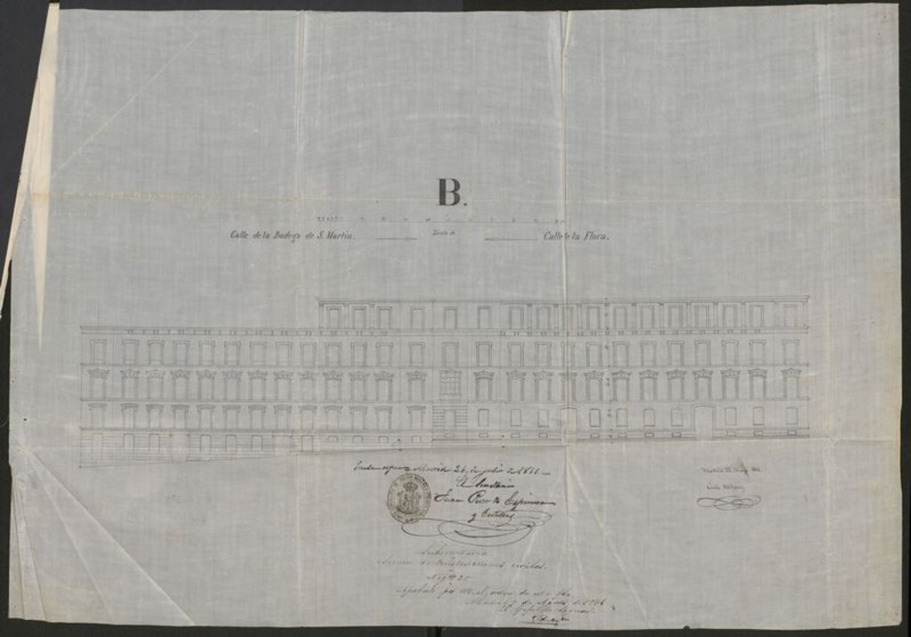 Miniatura de D. Ignacio Hugo, dueño de la casa nº 1 calle de La Flora, con accesoria a la de Bodega de S. Martin, en solicitud a la licencia para construirla de nueva planta.