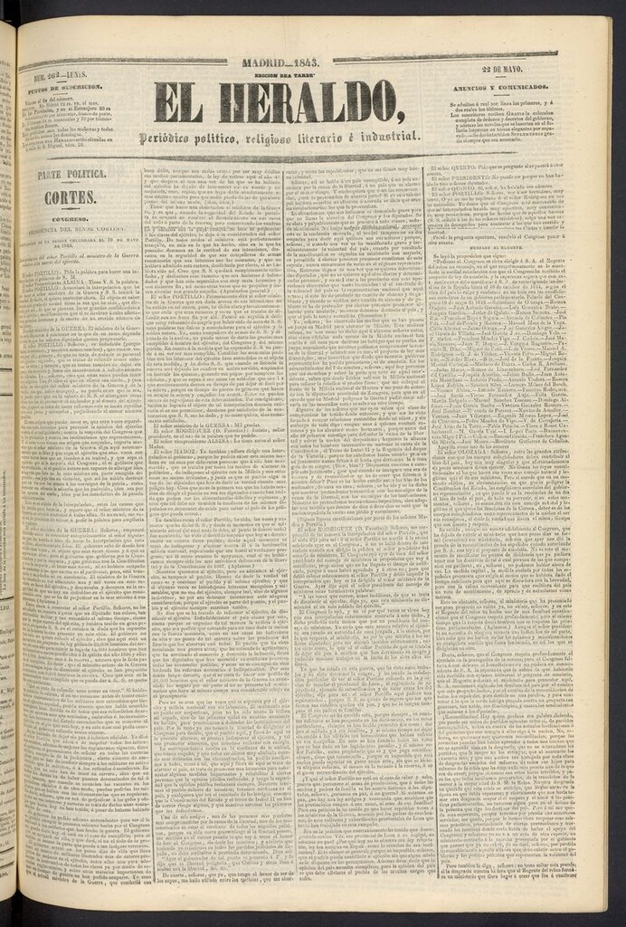 Miniatura de El heraldo, periódico de la tarde del 22 de mayo de 1843