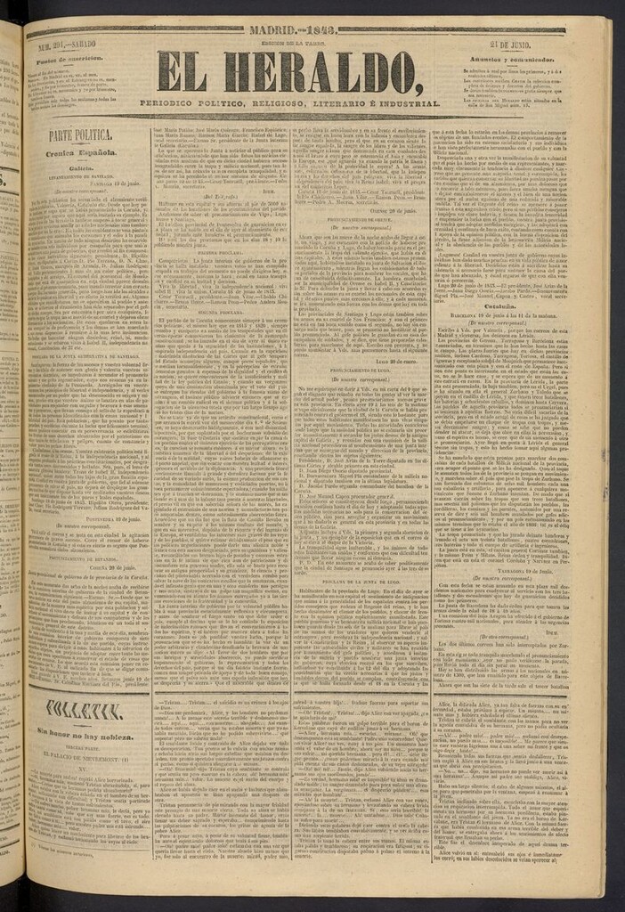 Miniatura de El heraldo, periódico de la tarde del 24 de junio de 1843