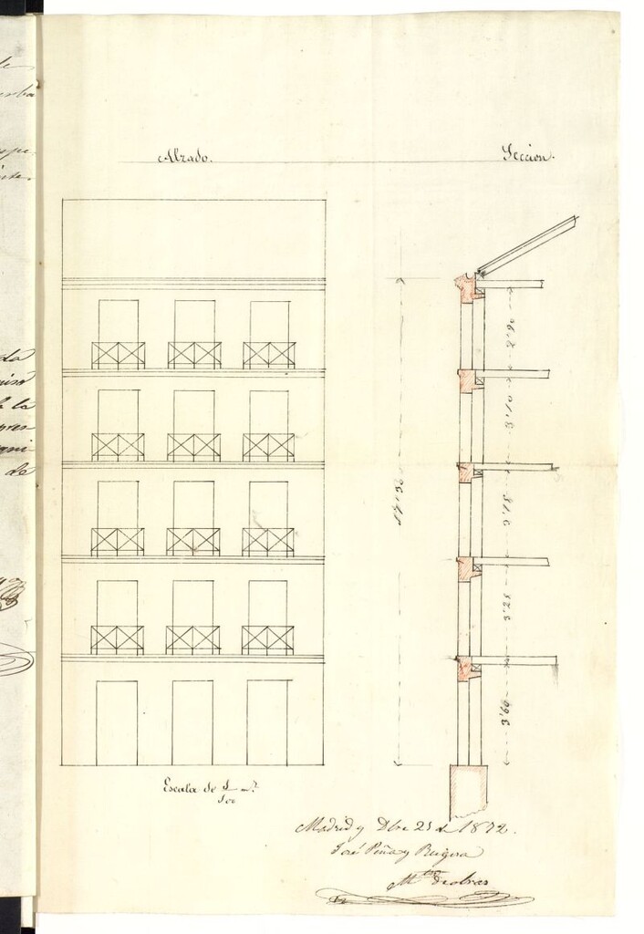 Miniatura de D. Nicolás Polo, en solicitud de permiso para edificar en el solar nº 41, calle del Cardenal Cisneros.